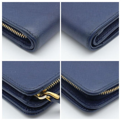 Prada Metal Logo Bifold Wallet L-shaped Zip Saffiano — view 9