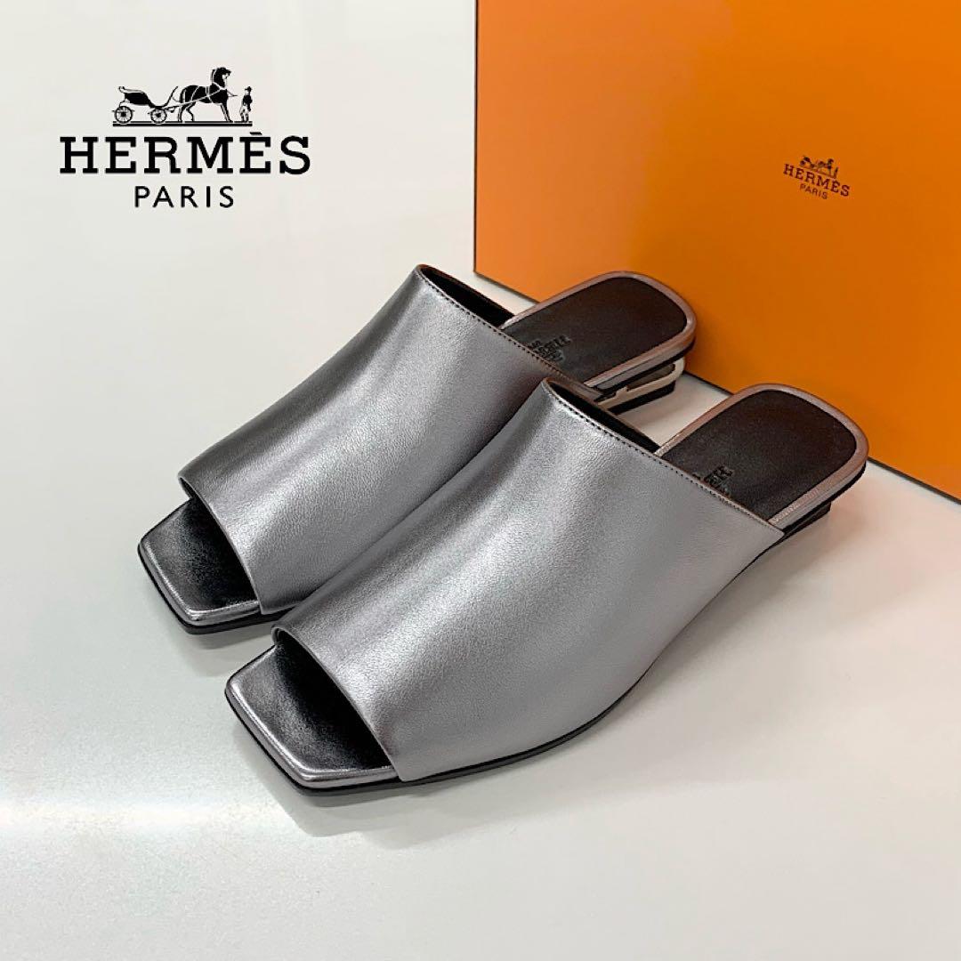 Hermes Idol Leather Chaine D'ancre Metal Sandals Heels