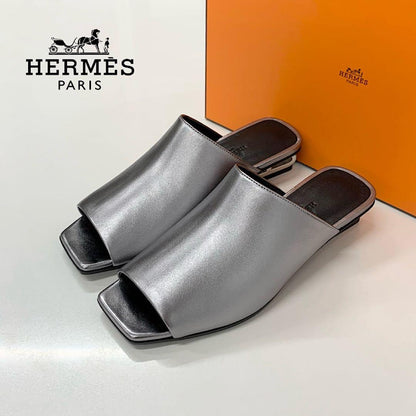 Hermes Idol Leather Chaine D'ancre Metal Sandals Heels
