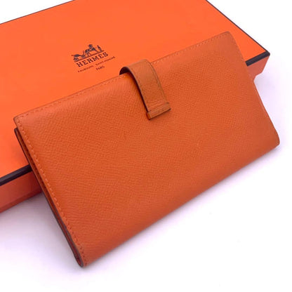 Hermes Bearn Classic Veau Epsom Wallet Orange — view 2
