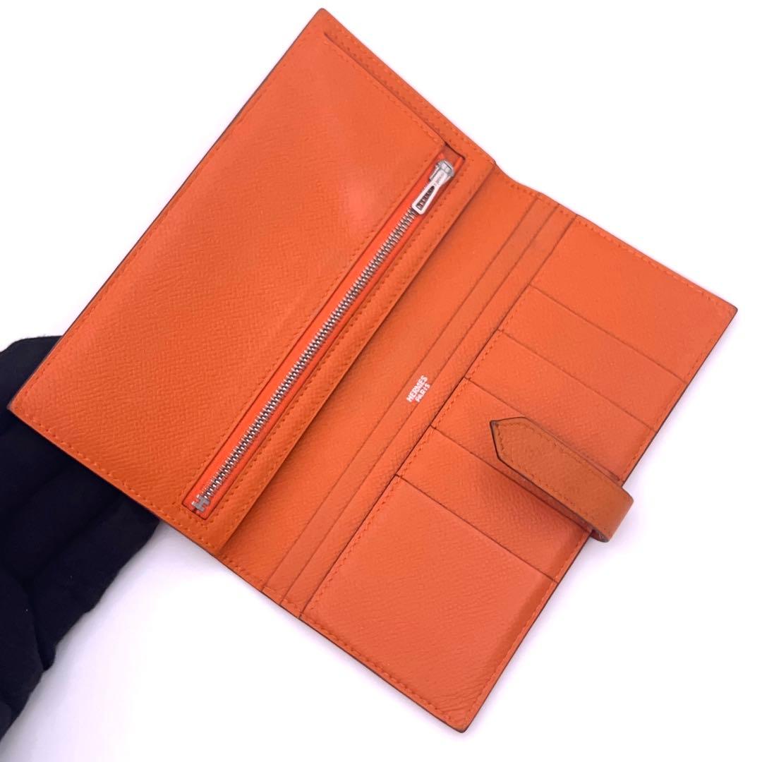 Hermes Bearn Classic Veau Epsom Wallet Orange — view 3