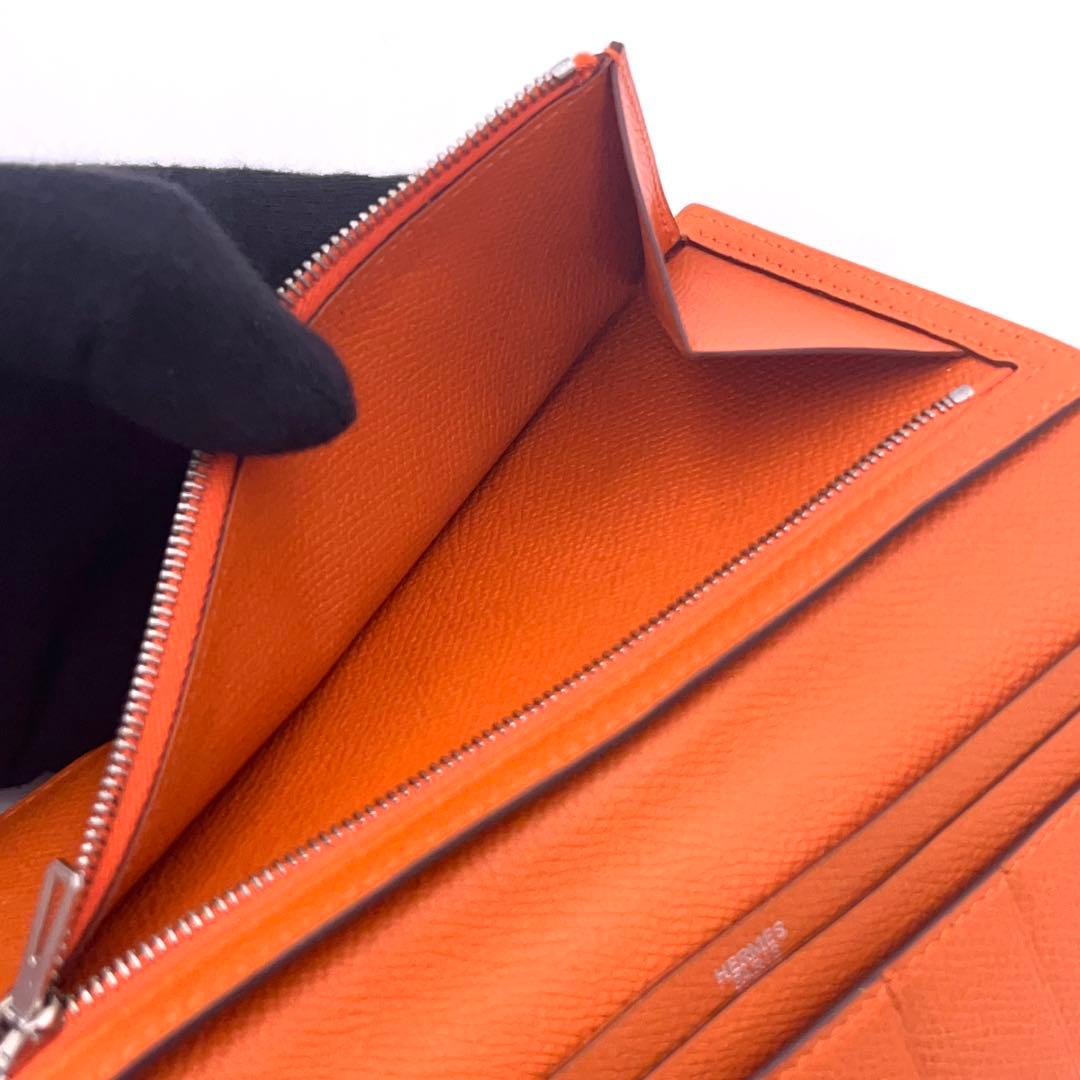 Hermes Bearn Classic Veau Epsom Wallet Orange — view 5