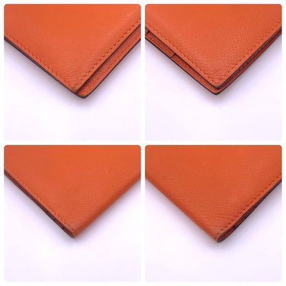 Hermes Bearn Classic Veau Epsom Wallet Orange — view 7