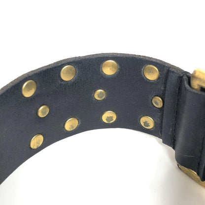 Gucci Leather Bracelet Cat Head Black Gold Hardware