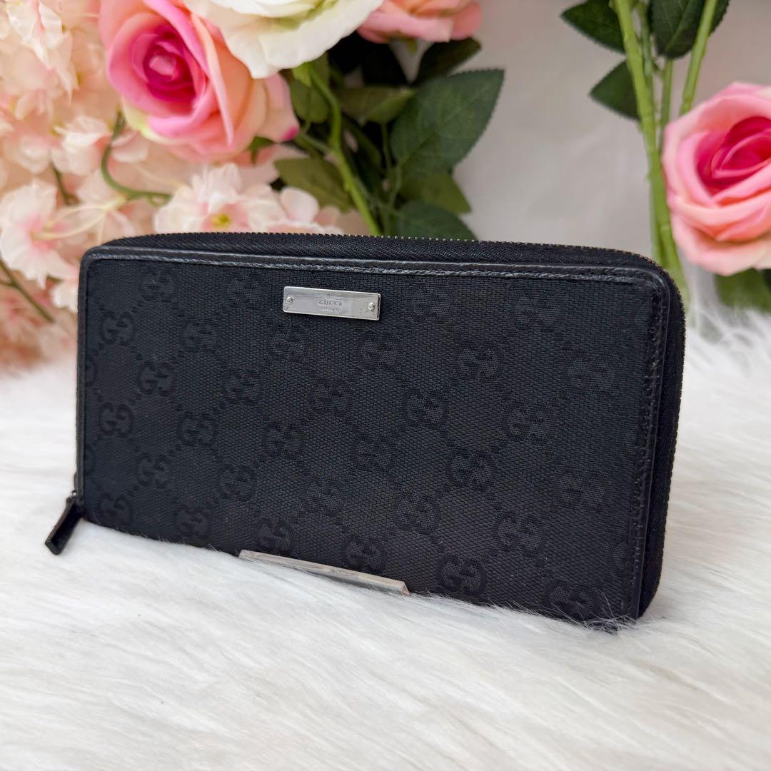 Gucci Wallet Canvas Fabric Black