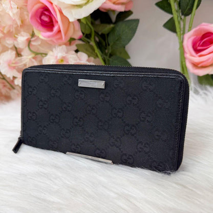 Gucci Wallet Canvas Fabric Black