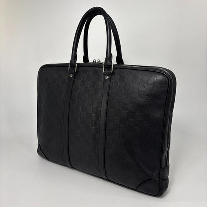 Louis Vuitton Damier Infini Porte Documents Business Bag Black — view 2