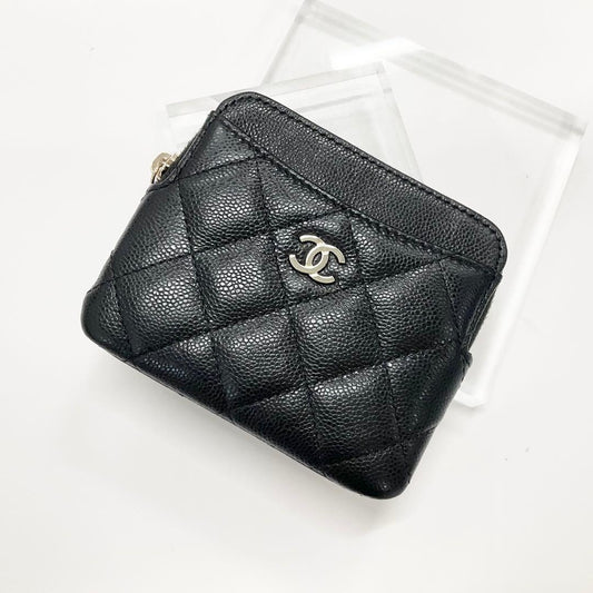 Chanel Caviar Leather CC Logo Classic Coin Case Card