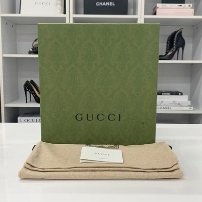 Gucci Leather Double G Wedge Sole Espadrille Sandals Black