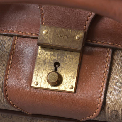 Gucci Vintage Micro GG Boston Bag Leather Brown — view 7
