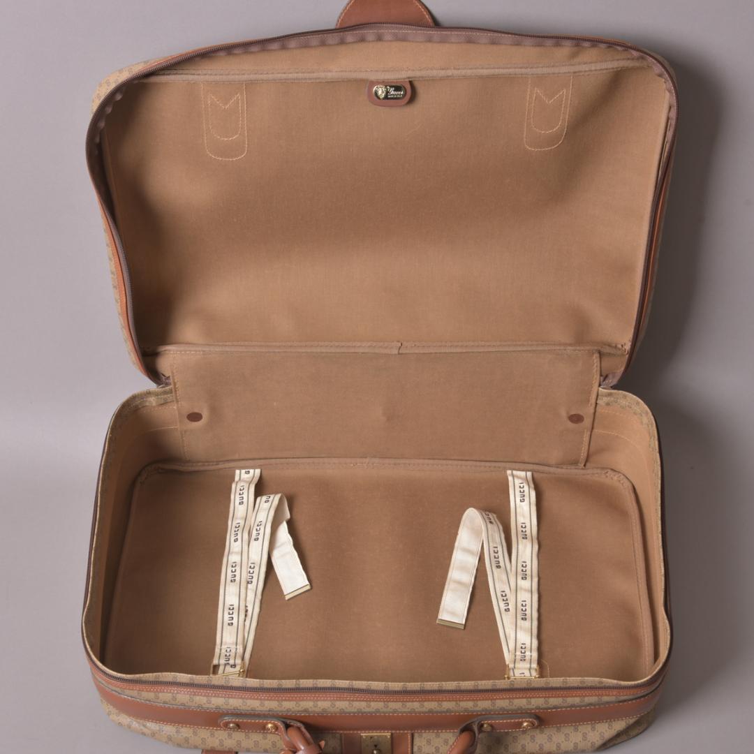Gucci Vintage Micro GG Boston Bag Leather Brown — view 8