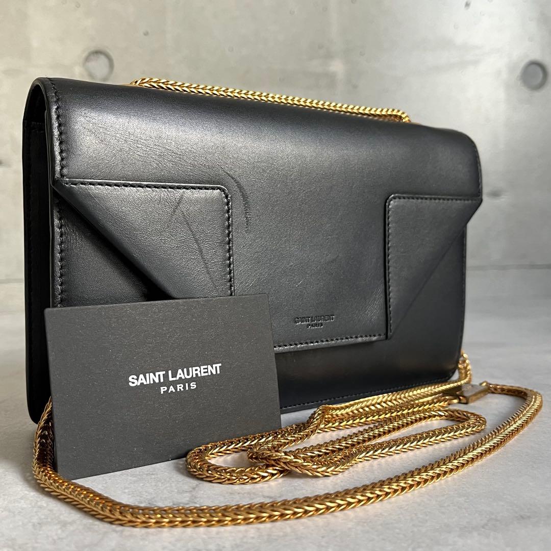 Saint Laurent Betty Shoulder Bag Black Gold Chain