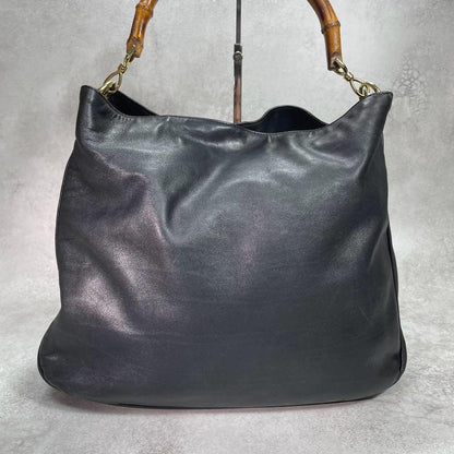 Gucci Shoulder Bag 2-Way Bamboo Black Leather — view 2