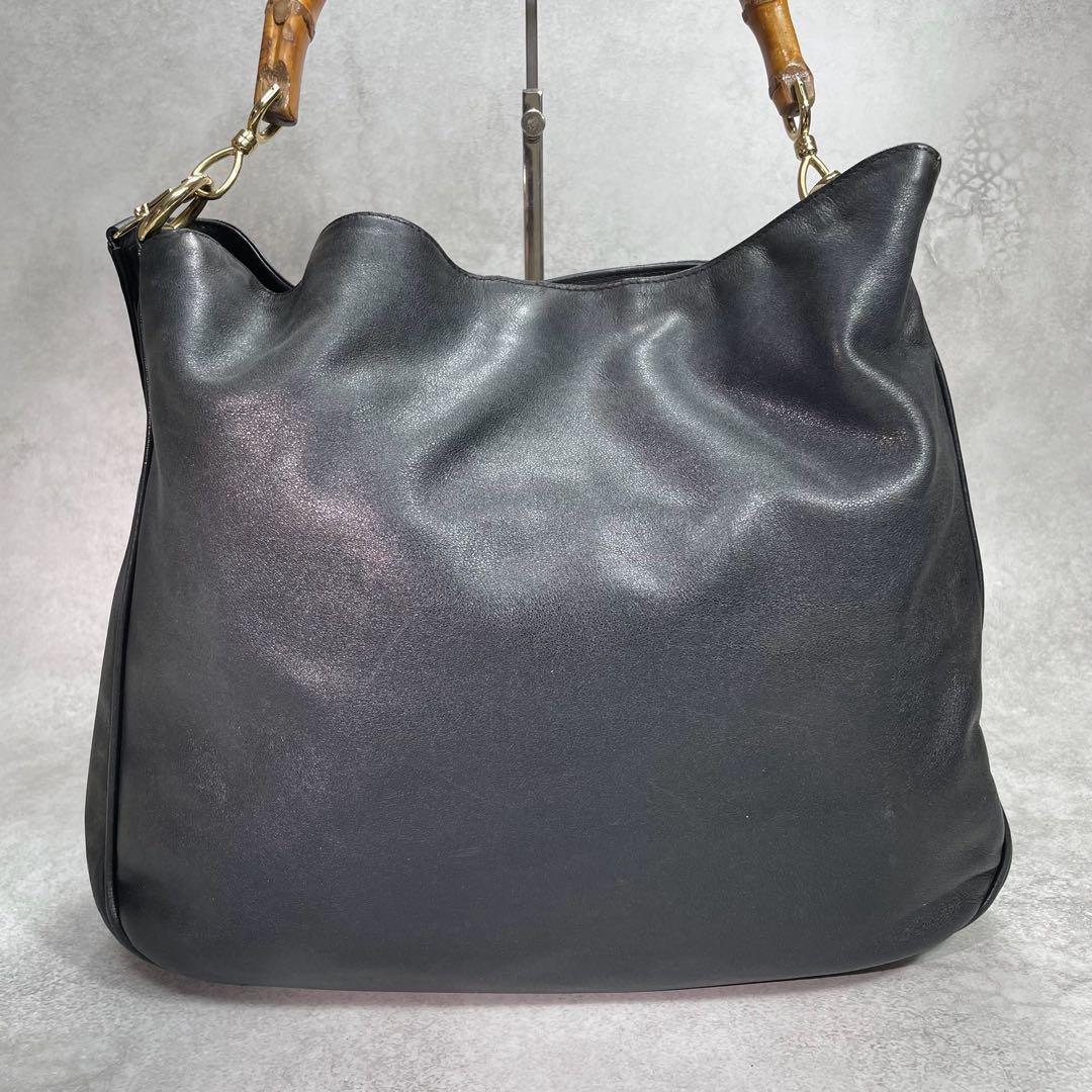 Gucci Shoulder Bag 2-Way Bamboo Black Leather — view 3