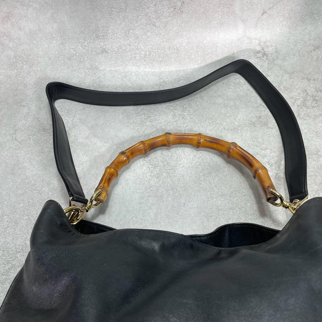 Gucci Shoulder Bag 2-Way Bamboo Black Leather — view 4