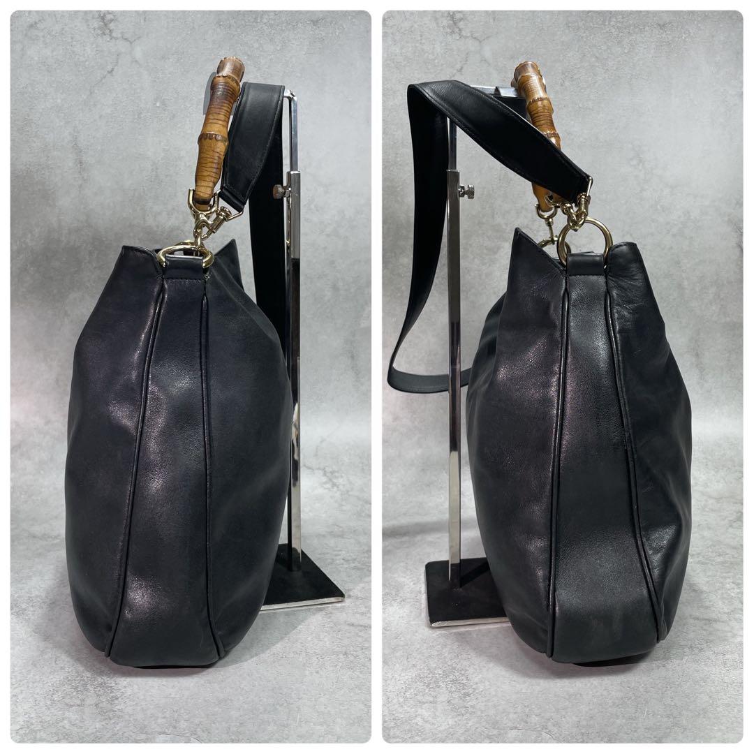 Gucci Shoulder Bag 2-Way Bamboo Black Leather — view 7