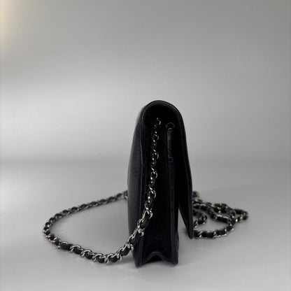 Chanel Camellia Leather Chain Wallet Shoulder — view 4
