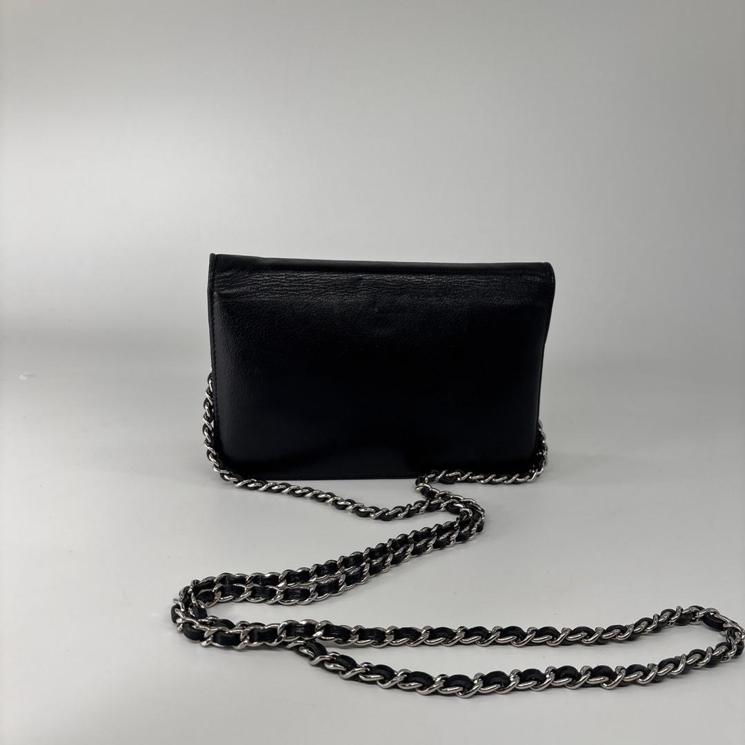 Chanel Camellia Leather Chain Wallet Shoulder — view 5