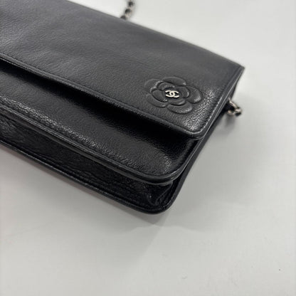 Chanel Camellia Leather Chain Wallet Shoulder — view 7