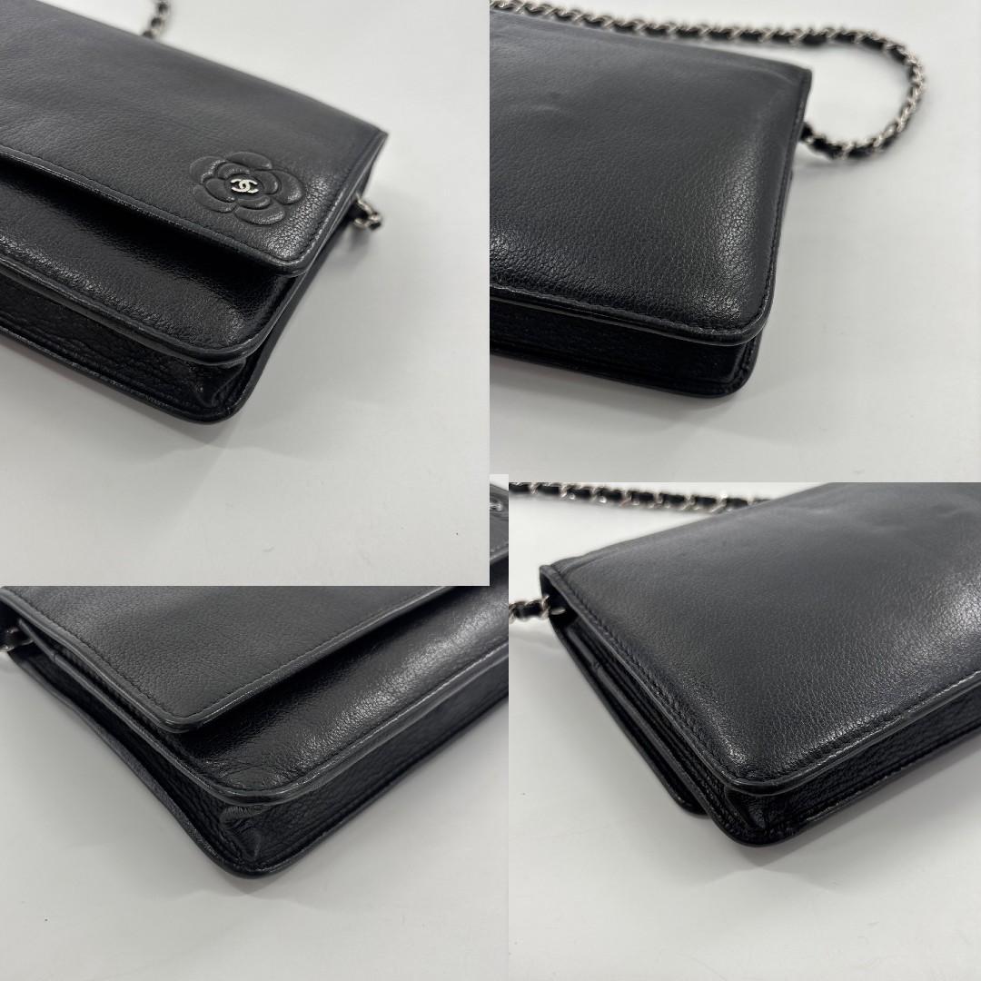 Chanel Camellia Leather Chain Wallet Shoulder — view 8