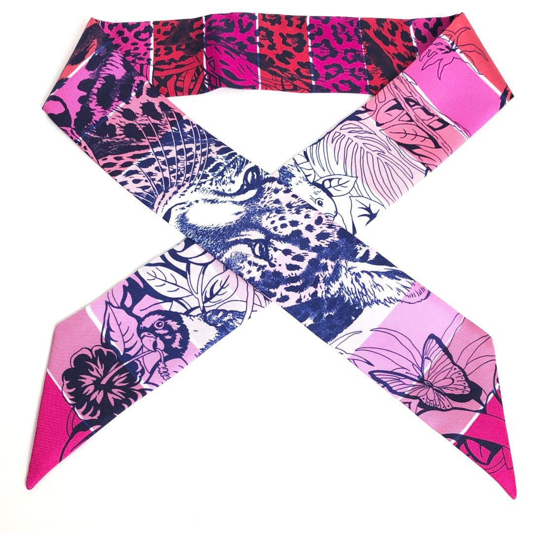 Hermes Twilly Scarf Silk Jungle Love