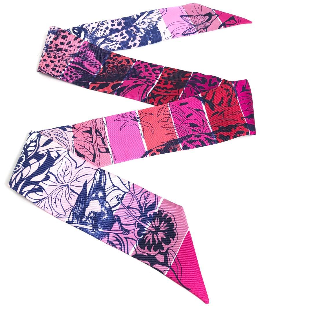 Hermes Twilly Scarf Silk Jungle Love
