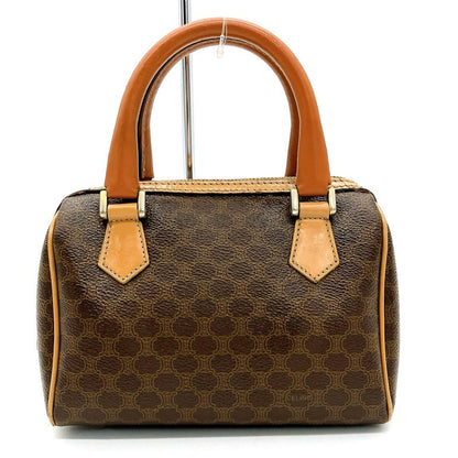 Micro Mini Boston Bag Celine Macadam Pattern Gold Hardware PVC