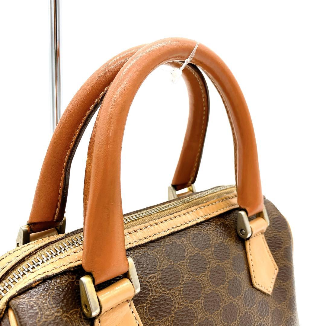 Micro Mini Boston Bag Celine Macadam Pattern Gold Hardware PVC