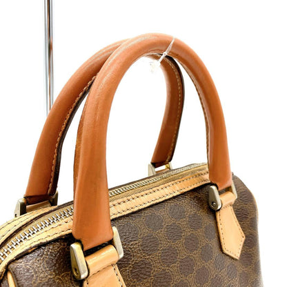 Micro Mini Boston Bag Celine Macadam Pattern Gold Hardware PVC