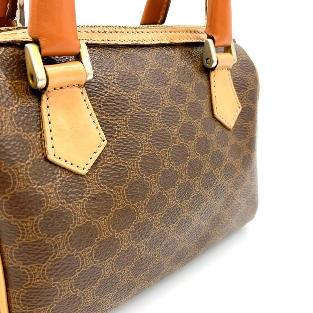 Micro Mini Boston Bag Celine Macadam Pattern Gold Hardware PVC