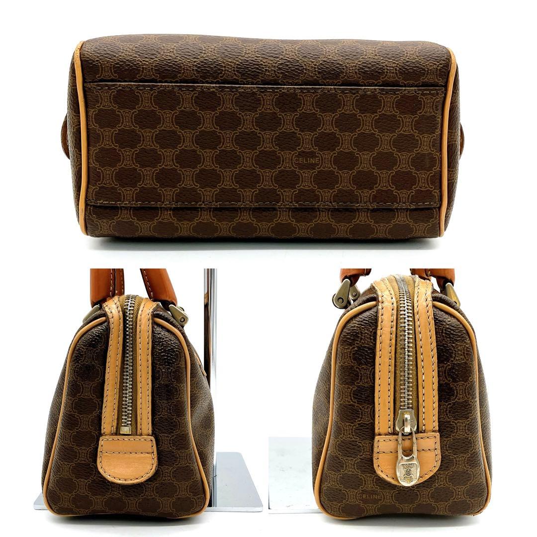 Micro Mini Boston Bag Celine Macadam Pattern Gold Hardware PVC