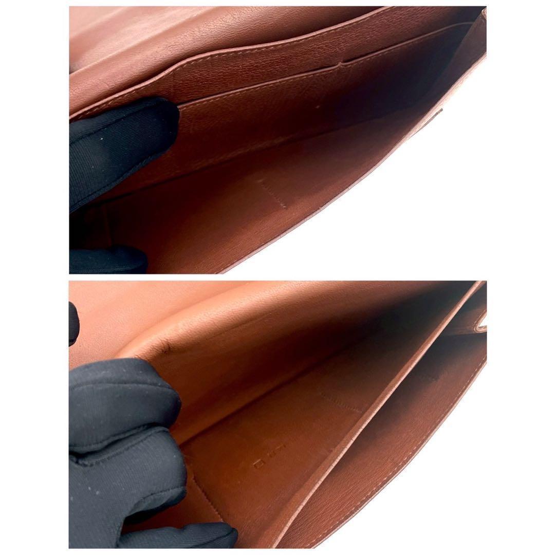 Hermes Dogon GM Togo Wallet Brown Silver Leather — view 4