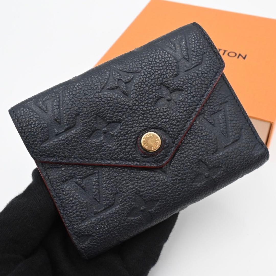 Louis Vuitton Monogram Empreinte Victorine Marine Trifold Wallet