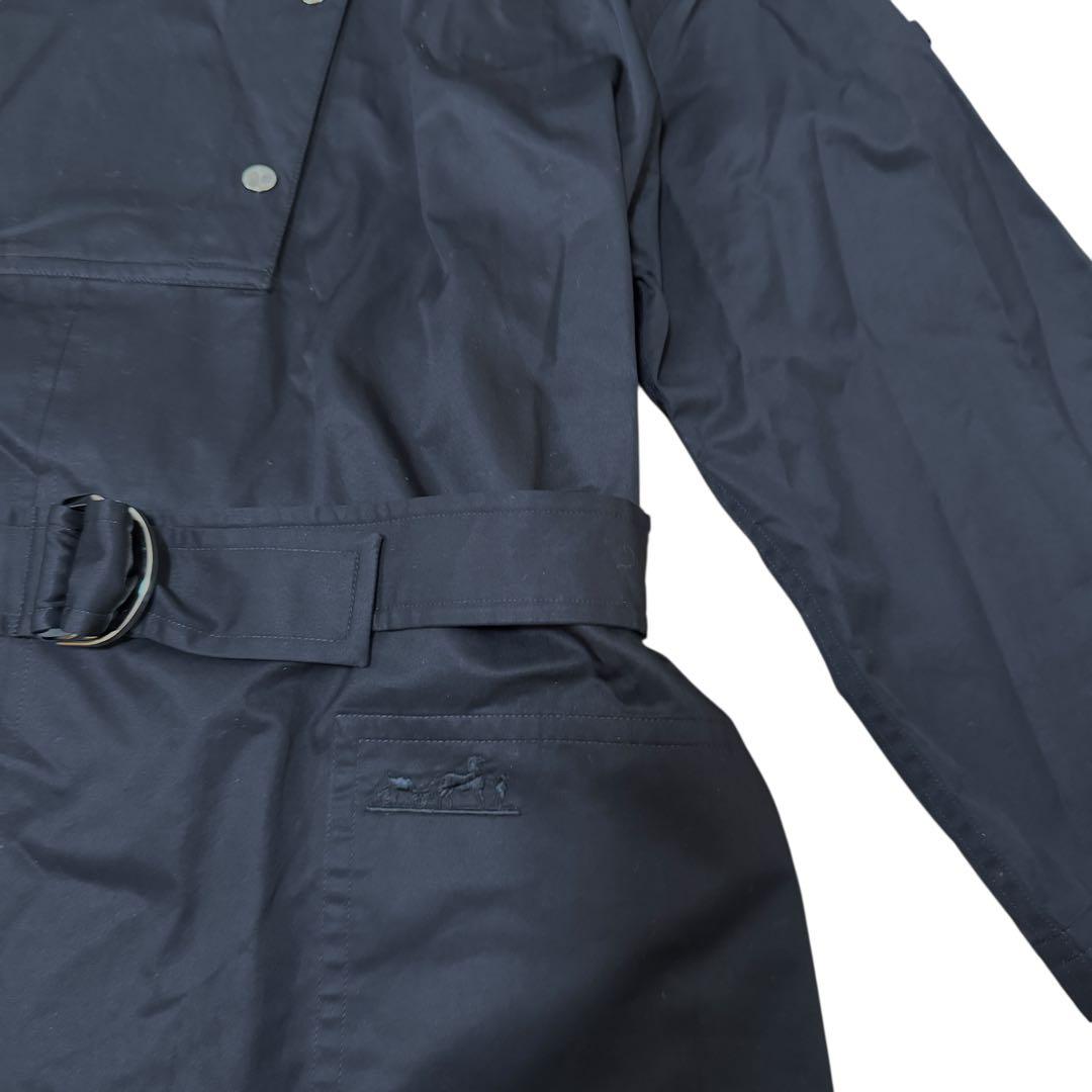 Hermes Clou de Selle Black Belted Dress Roll Up Sleeves 34 — view 5