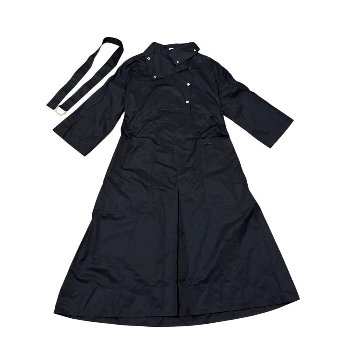 Hermes Clou de Selle Black Belted Dress Roll Up Sleeves 34 — view 6