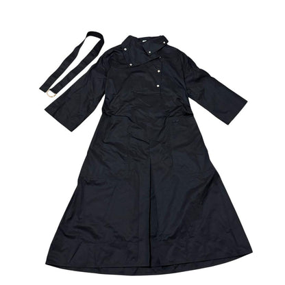 Hermes Clou de Selle Black Belted Dress Roll Up Sleeves 34 — view 6