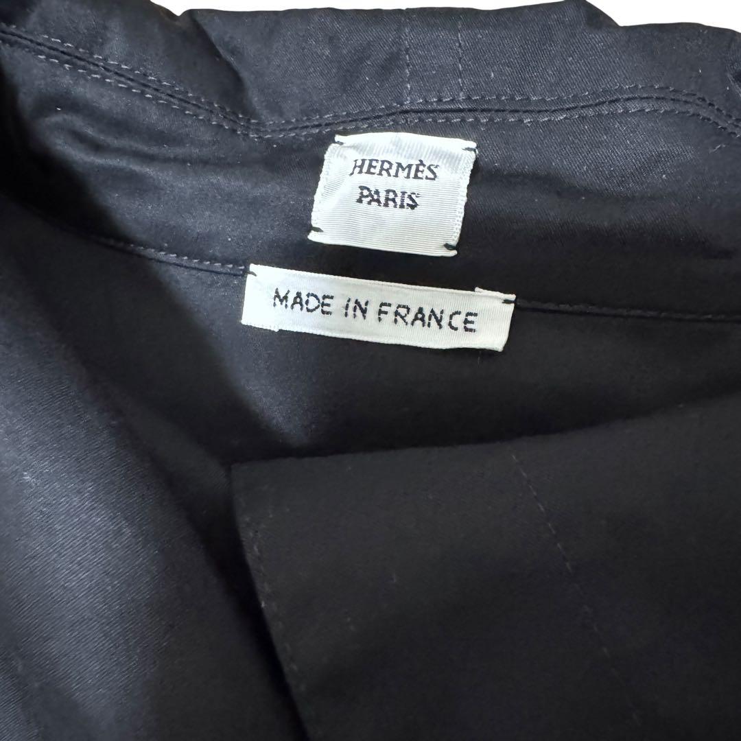 Hermes Clou de Selle Black Belted Dress Roll Up Sleeves 34 — view 7