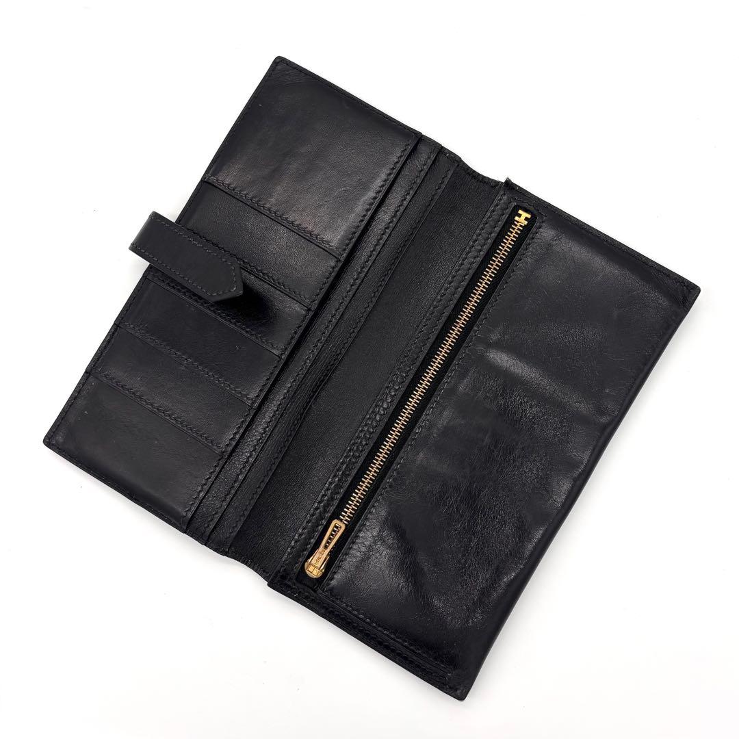 Hermes Bearn Classic Box Calf Black Wallet — view 3