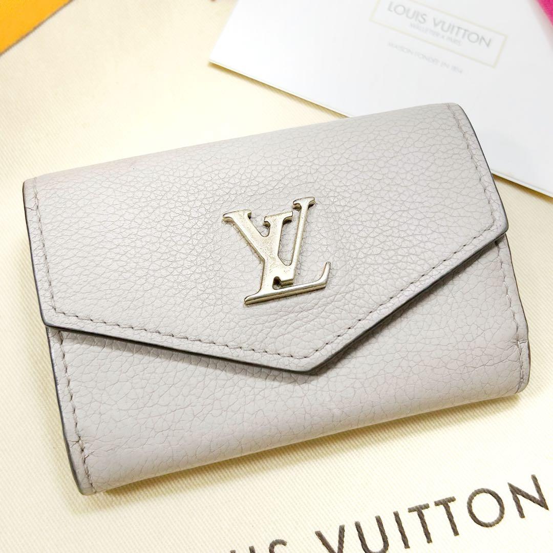 Louis Vuitton Portefeuille Lock Mini Compact Foldable Wallet Beige