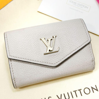 Louis Vuitton Portefeuille Lock Mini Compact Foldable Wallet Beige