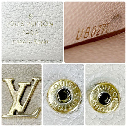 Louis Vuitton Portefeuille Lock Mini Compact Foldable Wallet Beige
