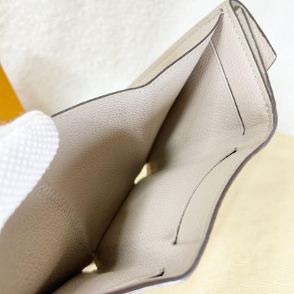 Louis Vuitton Portefeuille Lock Mini Compact Foldable Wallet Beige