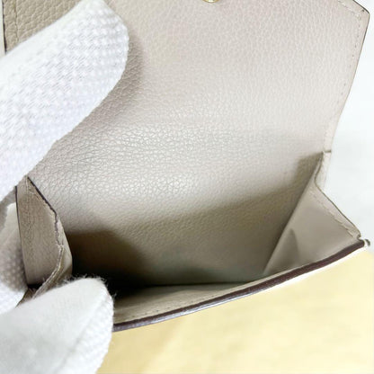 Louis Vuitton Portefeuille Lock Mini Compact Foldable Wallet Beige