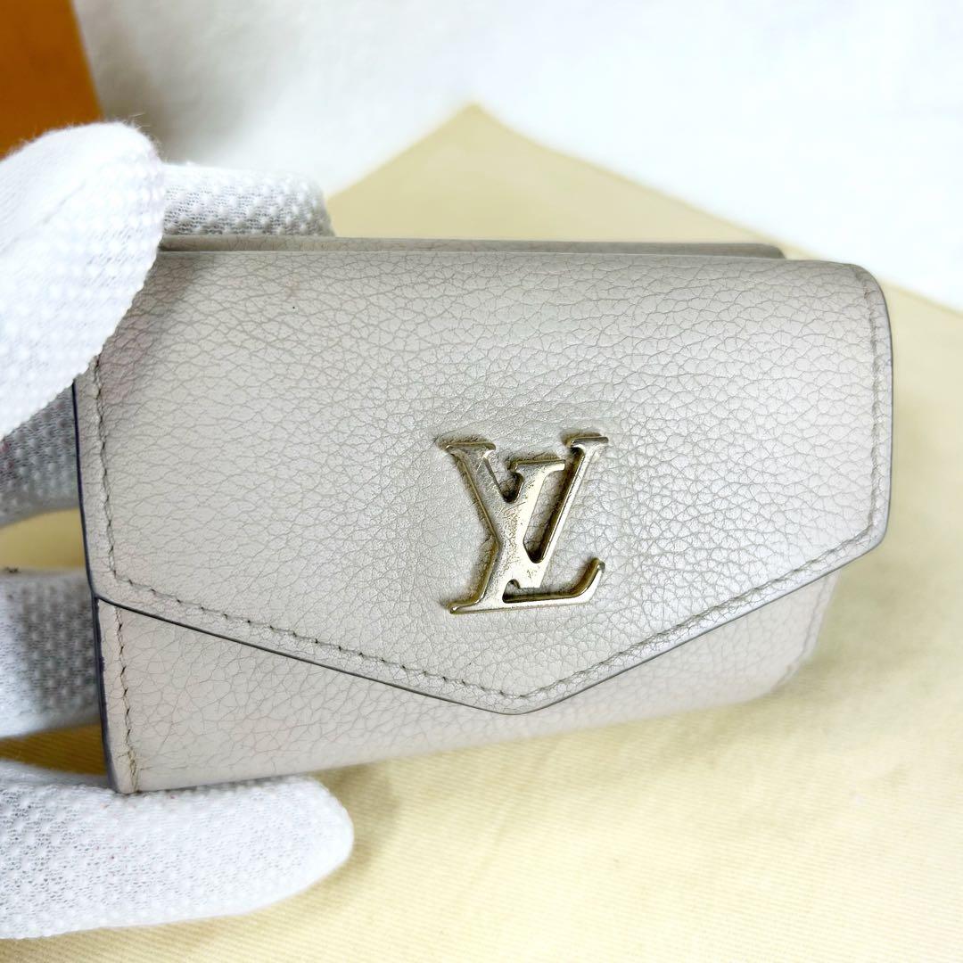 Louis Vuitton Portefeuille Lock Mini Compact Foldable Wallet Beige
