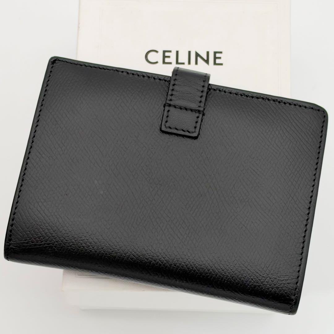 Celine Wallet Strap Medium Leather Black — view 2