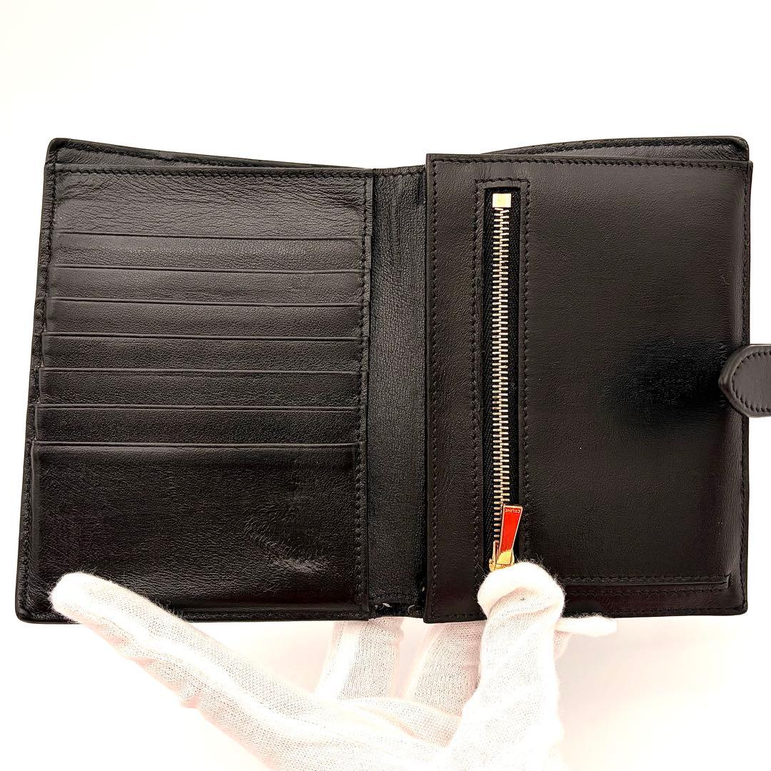 Celine Wallet Strap Medium Leather Black — view 3