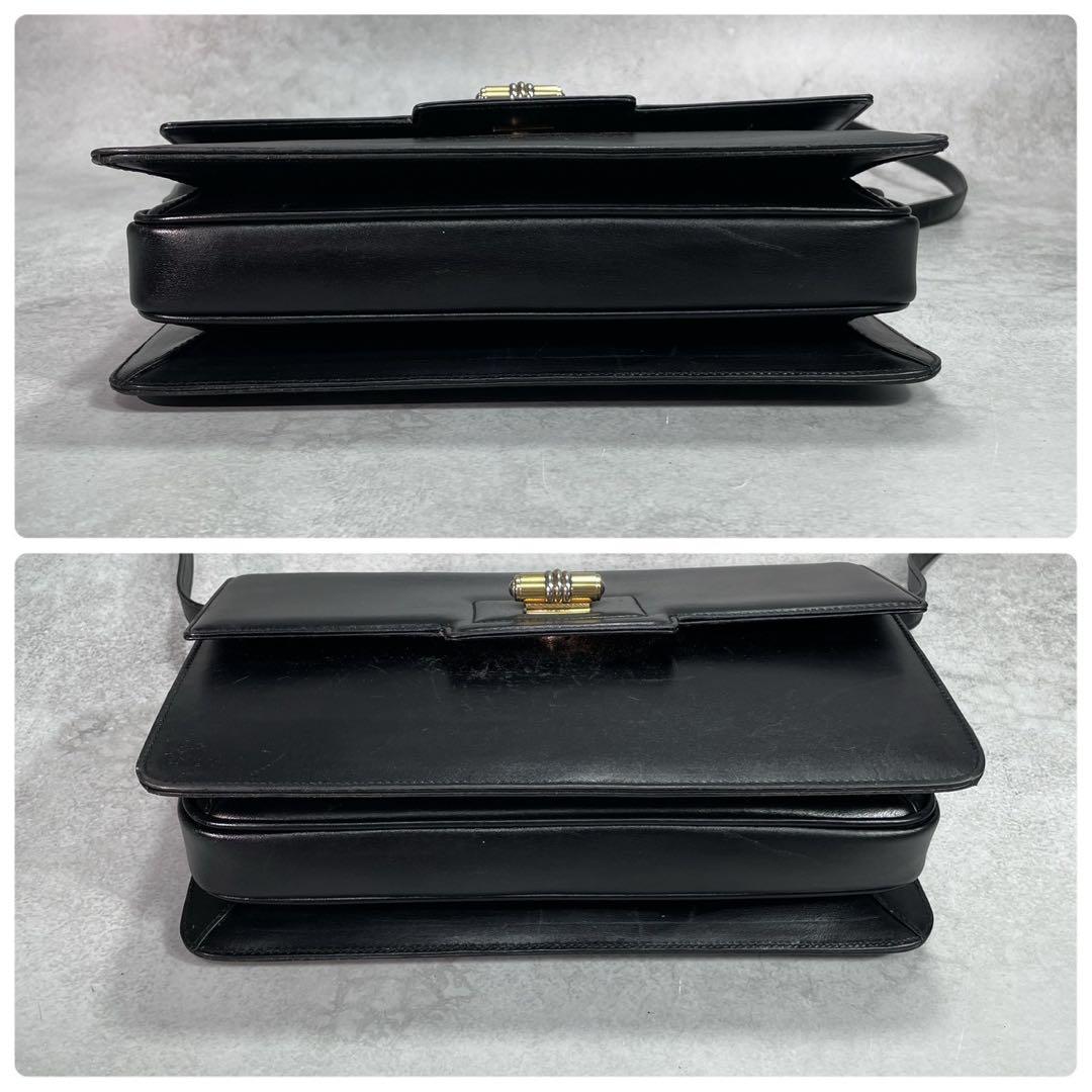 Gucci Shoulder Bag Black Leather Gold — view 8