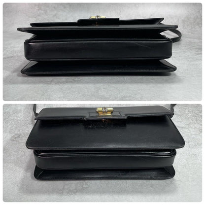 Gucci Shoulder Bag Black Leather Gold — view 8