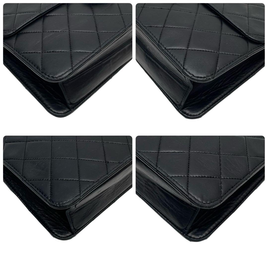 Chanel Lambskin Quilted Chain Shoulder Bag CC Logo Black