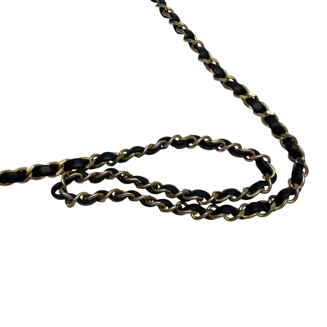 Chanel Lambskin Quilted Chain Shoulder Bag CC Logo Black